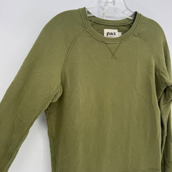 PACT Women Green Crewneck Sweatshirt Pullover Long Sleeve Organic Cotton Size S - Picture 3 of 8